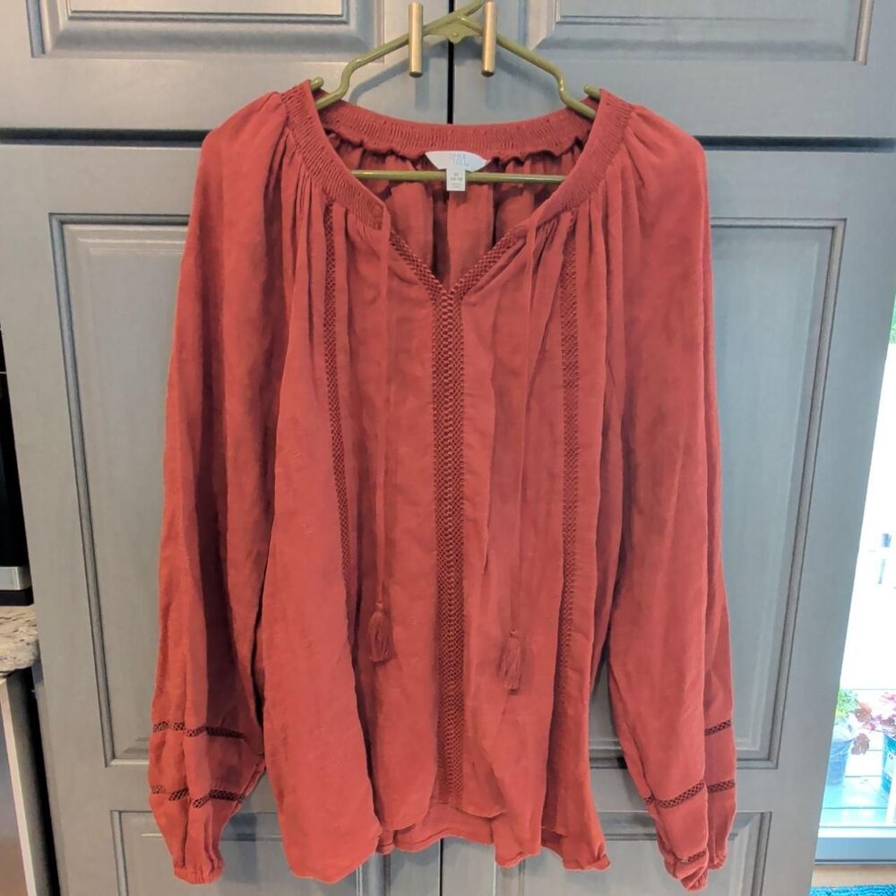 Time-and-tru Women's Orange Blouse